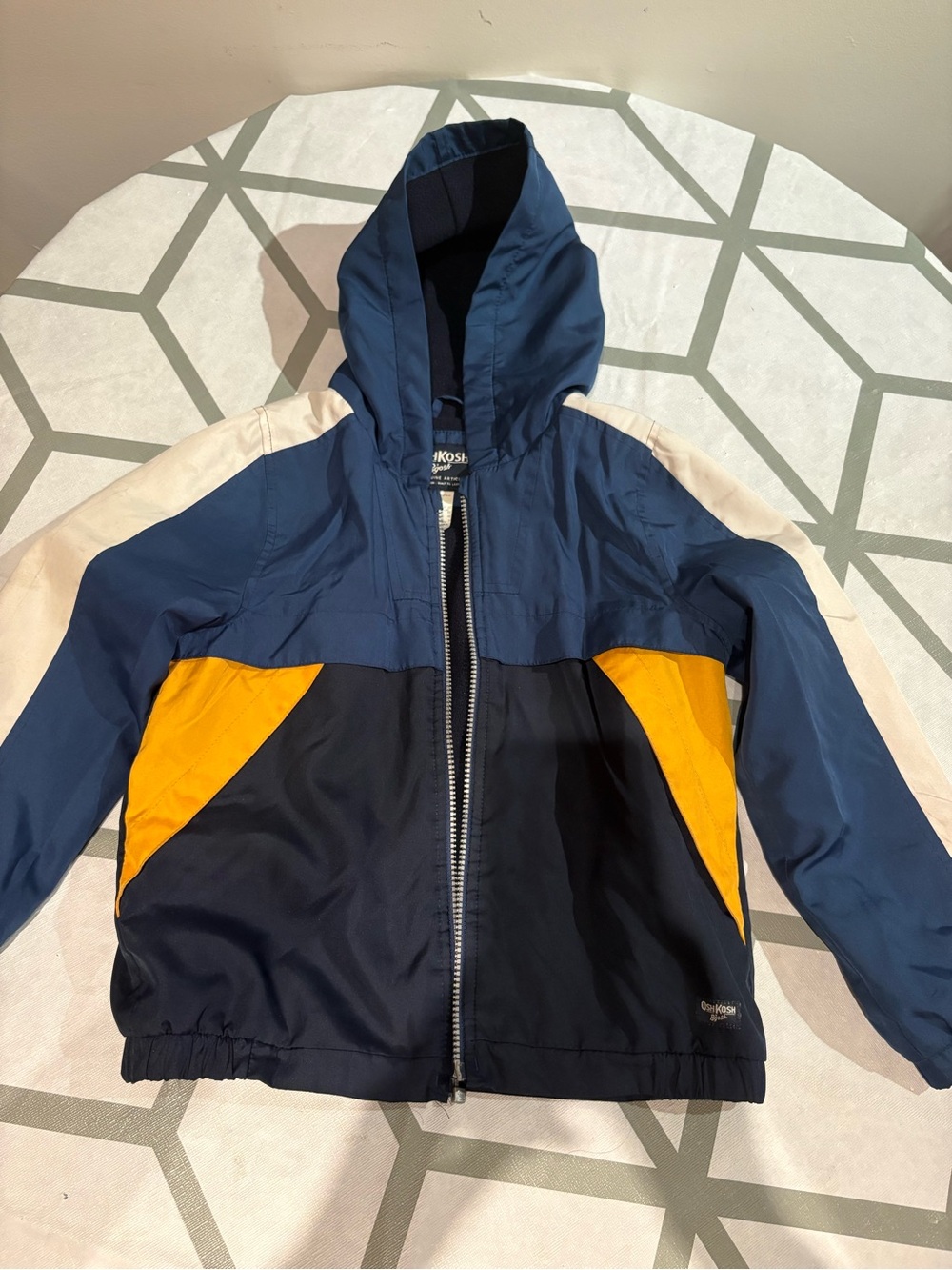 3/15$ Kids Colorblock Hooded Jacket - Navy, Yellow & Cream